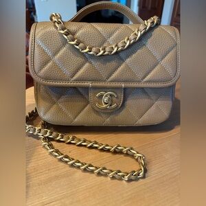 & Other Stories Tan Quilted Crossbody Bag